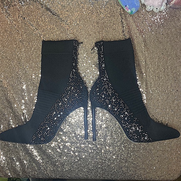 Rouge Helium Shoes - Rouge Helium Jeweled Sock Heel